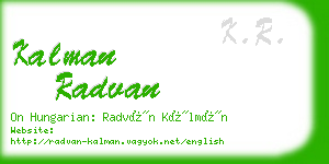 kalman radvan business card